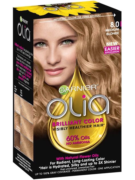 Olia Ammonia Free Permanent Hair Color Medium Blonde Garnier