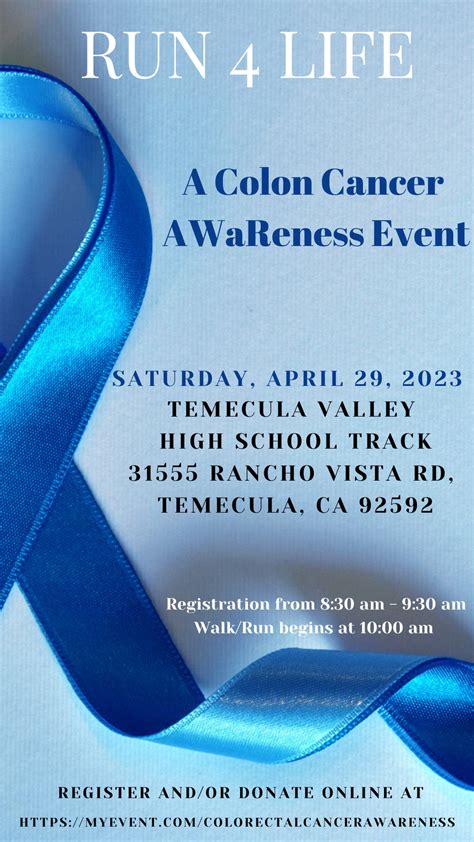 Apr 29 A Colon Cancer Awareness 5k Walkrun Temecula Ca Patch