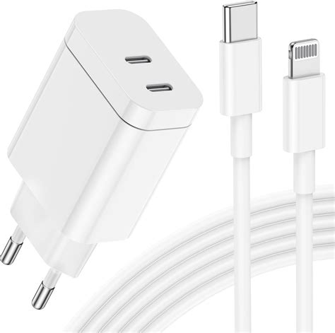 2 Port USB C Schnellladegerät Apple MFi Zertifiziert 24W USB C iPhone