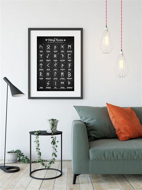 Viking Runes Futhark Alphabet Alphabet Decor Medieval Etsy