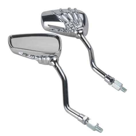 Motorcycle Chrome Skull Skeleton Rearview Mirror For Yamaha Road Star Xv Xs Xvs V Star Virago