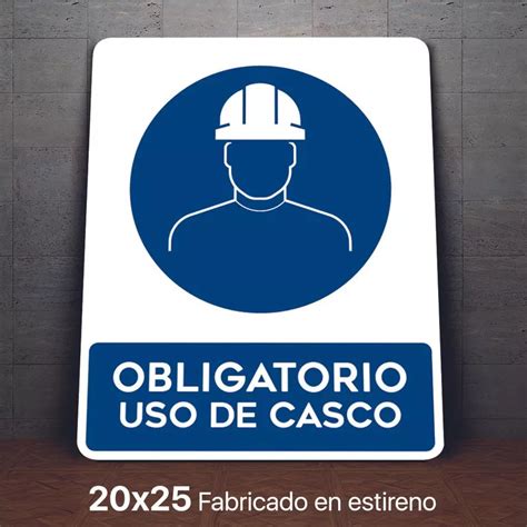 Senalamiento Uso de Casco Obligatorio Letrero 20x25 Mebuscar México