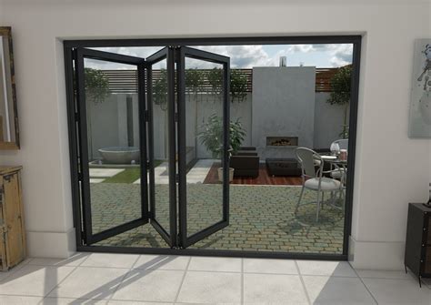 2700mm Grey Aluminium Bifold Doors 3 Right Aluminium Bifold Door