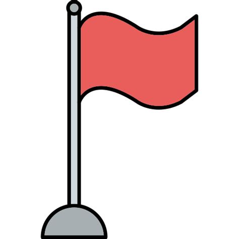 flag generic thin outline color icon