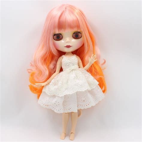 Neo Blythe Doll Pink Orange Hair Jointed Body Pink And Orange Hair