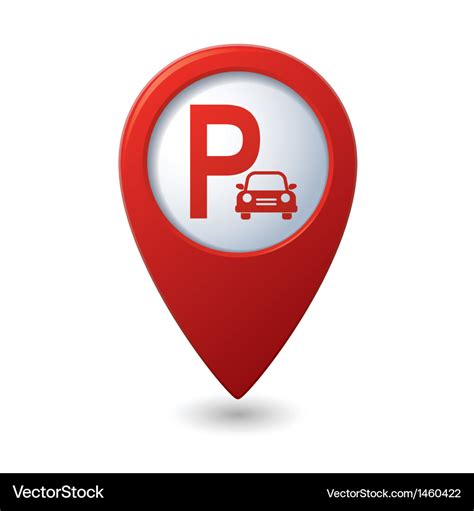 Parking icon red map pointer Royalty Free Vector Image