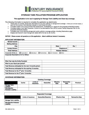 Fillable Online Storage Tank Pollution Program Application Fax Email