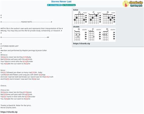 Chord: Storms Never Last - tab, song lyric, sheet, guitar, ukulele | chords.vip