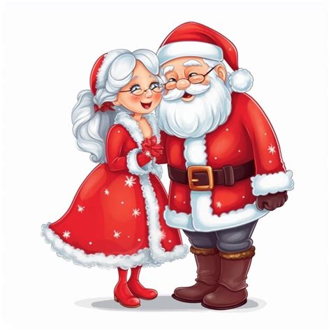 Premium Ai Image Cartoon Santa And Mrs Claus Hugging Each Other