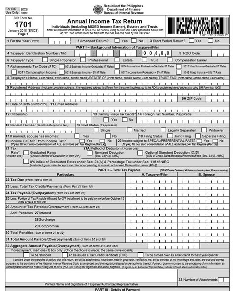 Enhanced Bir Form For Individuals Engaged In Business Profession