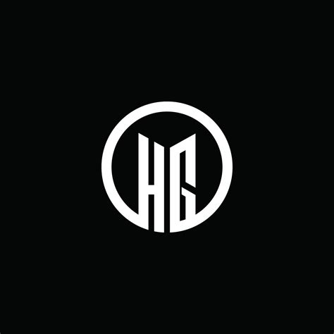 Hg Monogram Logo Isolated With A Rotating Circle Vector Art At