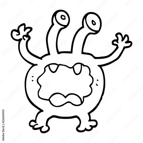 Cartoon Sketch Of A Monster Outline Drawing Vector, Drawing, 53% OFF