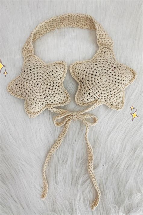 Handmade Star Ear Muffs Crochet Customizable Color And Size Y2k Aesthetic Etsy Crochet Ear