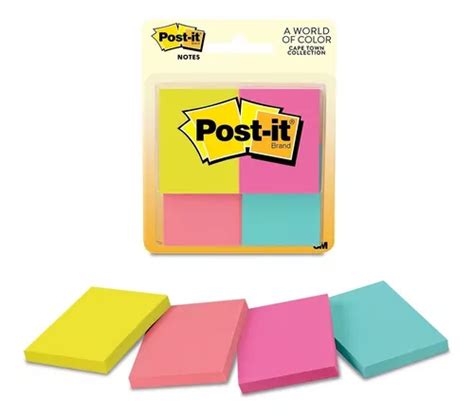 Notas Adhesivas Post It Mini Neón 4 Blocks 200 Hojas En Venta En