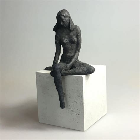 Susanne Kraisser Girl Sitting Xiii Contemporary Bronze Sculpture