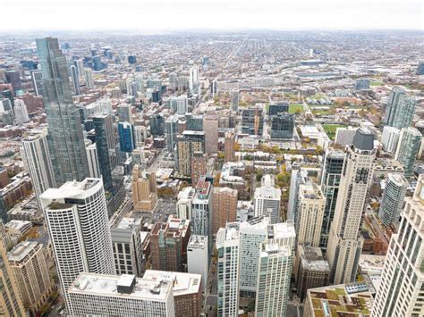 Winter View of Downtown Chicago from 360 Observation Deck Editorial ...