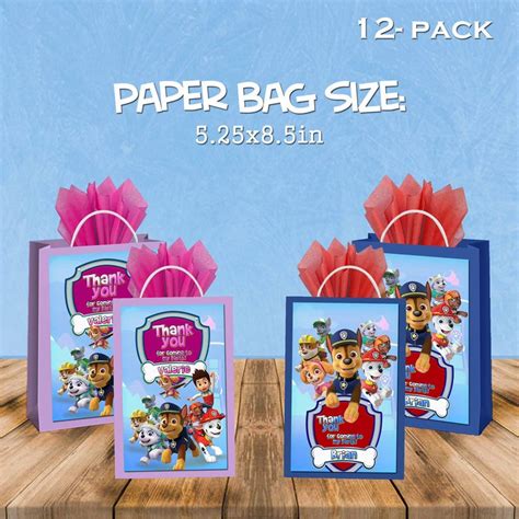 Paw Patrol Favor Bags T Bags Candy Bags 12pack Etsy