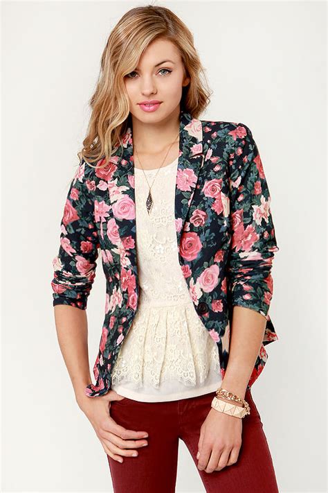 Pretty Floral Blazer Print Blazer Floral Print Jacket 4900