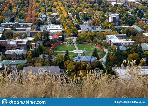 View Of Um From Mount Sentinel In Missoula Montana Stock Image Image