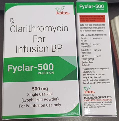 Jabs Clarithromycin For Infusion Bp Mg At Best Price In Nabha Id