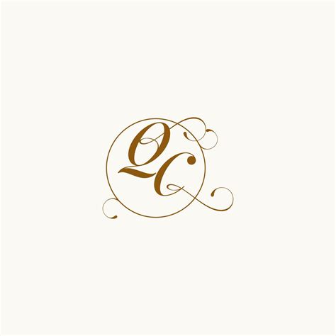 QC Wedding Monogram Initial In Perfect Details 34903046 Vector Art At