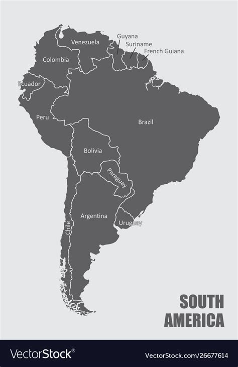 South America Map Royalty Free Vector Image Vectorstock