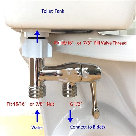 Hibbent No Leaking Design Metal Bidet T Adapter With Shut Off Valve