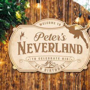 Welcome To Neverland Sign Peter Pan Birthday Never Grow Up Neverland