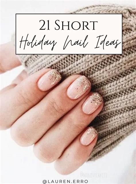 Short Holiday Nail Ideas Lauren Erro Manicura De U As U As De