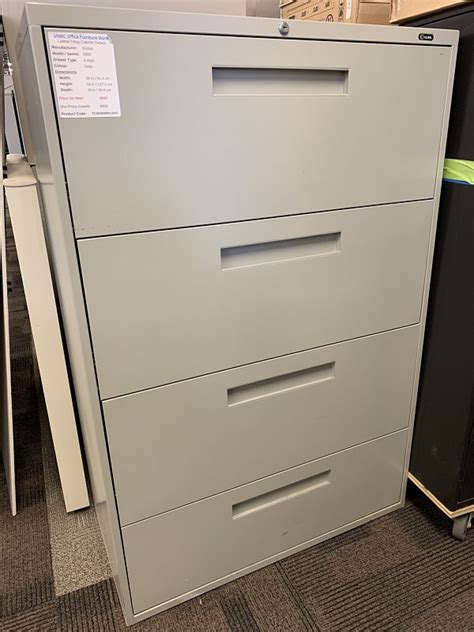 4 Drawer Lateral Filing Cabinet Grey Global 9300