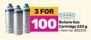 Cadac Butane Gas Cartridge For 3 X 220g Offer At Game