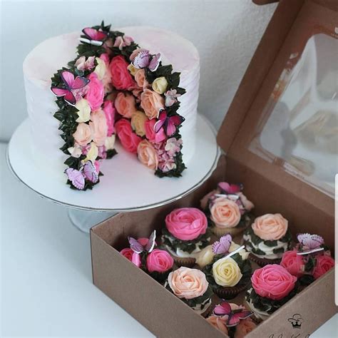 Amourducake On Instagram “yes Or No Flowers Cake With Butterfly And