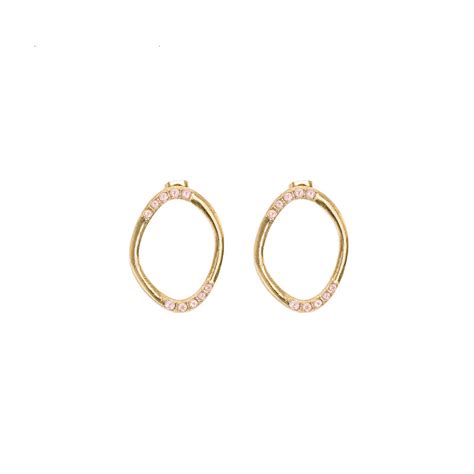 Boucles d oreilles DIONYSOS EMMA CHLOÉ en Acier Jaune et Zircon