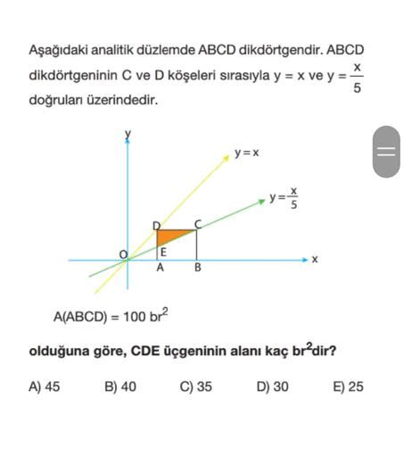 Aşağıdaki Analitik Düzlemde Abcd Dikdörtgendi Lise Matematik