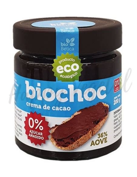 Crema de cacao Bio sin azúcar con eritritol 200g Biochoc