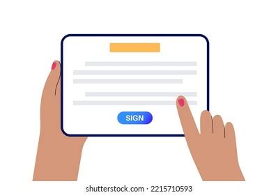 Digital Signature Signing Document Procedure Online Stock Vector (Royalty Free) 2215710593 ...