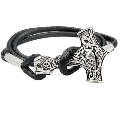 Joyer A Vikinga N Rdica Para Hombre Pulsera De Martillo De Thor De