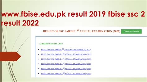 Fbise Edu Pk Result Fbise Ssc Result Name Roll Number