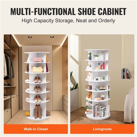 VEVOR 6-Tier Rotating Shoe Rack Tower 360° Spinning Shoe Display