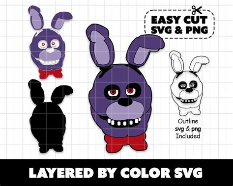 Svg Bundle Five Nights At Freddys Fnaf Digital File Layered By Colour Svg Cricut Etsy