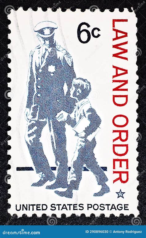Vintage 1968 American Law And Order 6 Cent Postage Stamp High