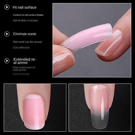 Long Ballerina Coffin Nail Molds Full Cover Gel Nail Forms Home DIY EBay