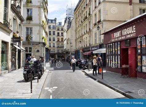 People Walk On One Of Streets Of Le Marais Editorial Photo Image Of