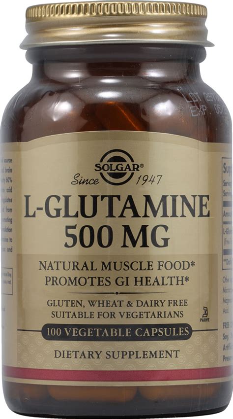 Solgar L Glutamine 500 Mg 100 Vegetable Capsules Vitacost