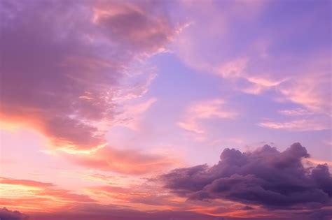 Una Hermosa Puesta De Sol Relajante Con Nubes Moradas Foto Premium