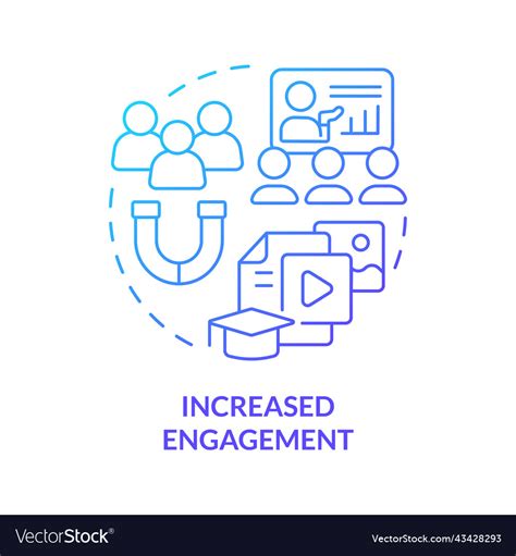 Increased Engagement Blue Gradient Concept Icon Vector Image