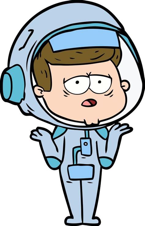 Astronauta Cansado Dos Desenhos Animados Vetor No Vecteezy