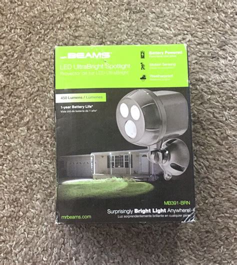 Mr Beams Led Ultrabright Spotlight 450 Lumens Battery Powered Motion Sensing 815995026030 Ebay