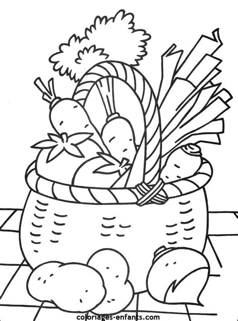 Coloriage Panier De L Gumes Et Fruits Dessin Gratuit Imprimer