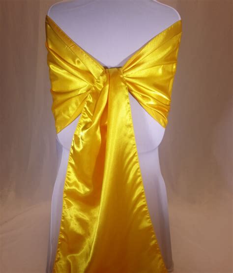 Yellow Gold Satin Chair Sash All Seasons Party Linen Rental